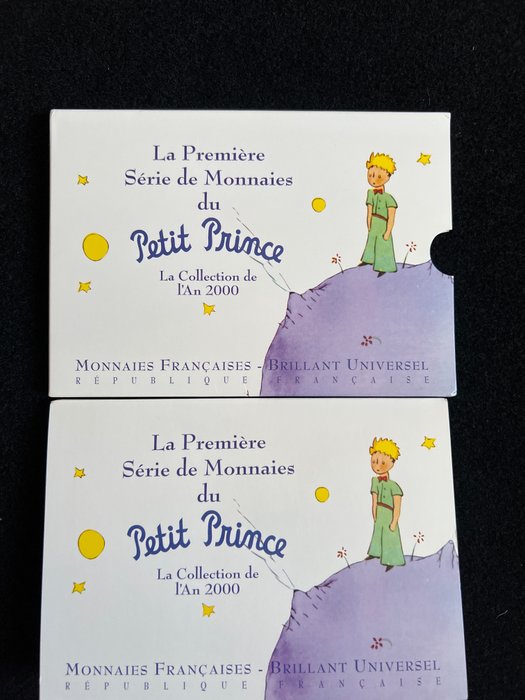 France. Coffret BU. Lot 9 monnaies en Francs. Brillant Universel - Petit Prince. 2000
