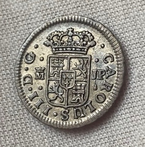 Spanje. Carlos III (1759-1788). Medio Real 1762 Madrid JP - AC 150, mismo ejemplar