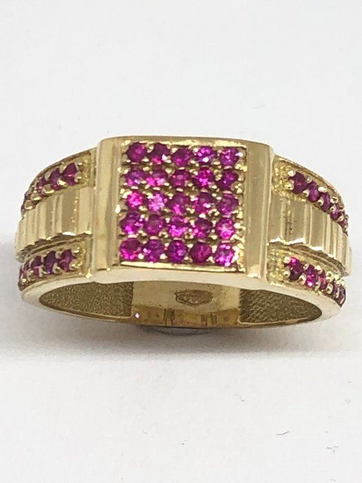 Image 2 of 18 kt. Yellow gold - Ring - 1.47 ct Rubies