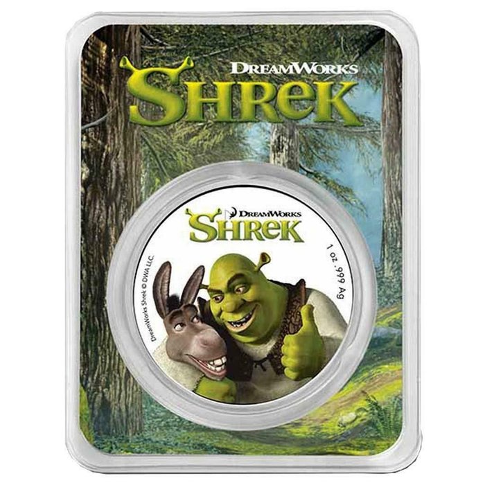 Niue. 2 Dollars 2021 - Shrek™ - Coloriuzed im Blister - 1 Oz