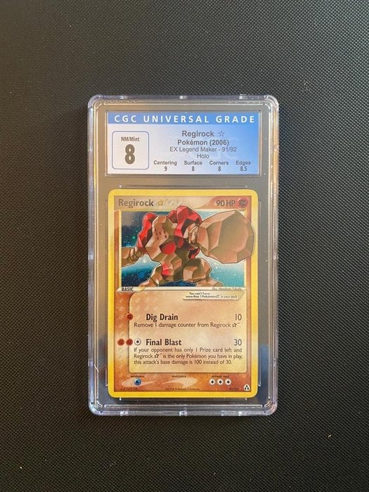 The Pokémon Company - Graded Card Ex Legend Maker - Regirock Gold Star / Goldstar - CGC / PSA 8 NM / Mint - No Charizard  - Pokemon - 2006