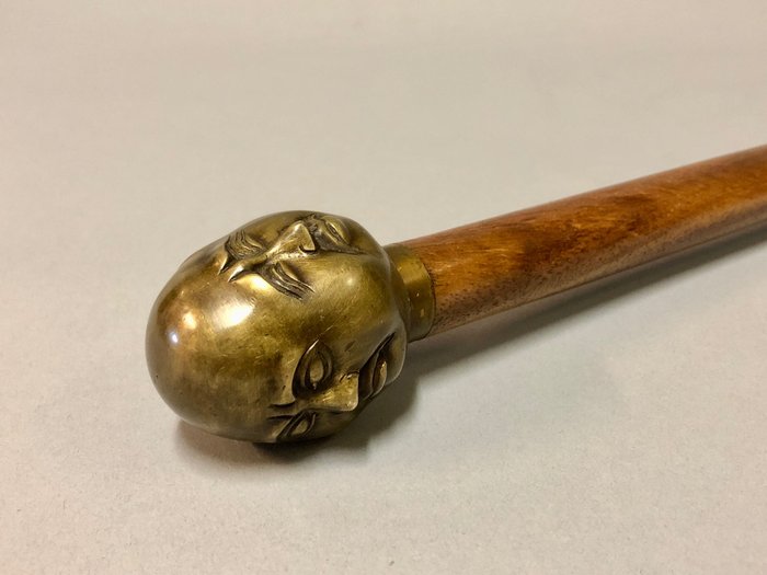 Image 3 of Walking stick with four faces Buddha - Wood - Recent