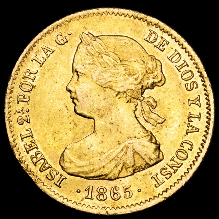Spanje. Isabel II (1833-1868). 2 Escudos Madrid, 1865.