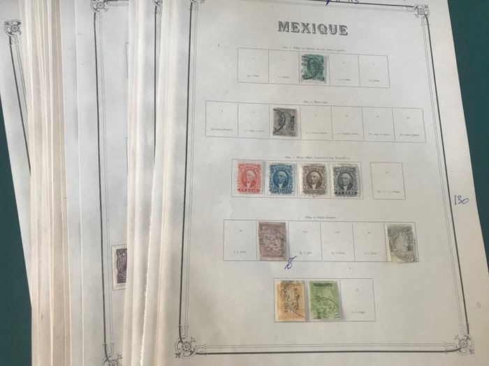 Mexique 1856/1926 - Good basic collection on album pages - Yvert 3/453