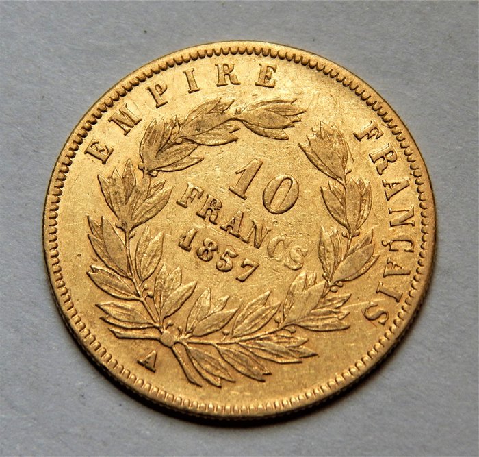 France. Napoléon III (1852-1870). 10 Francs 1857-A (Paris)