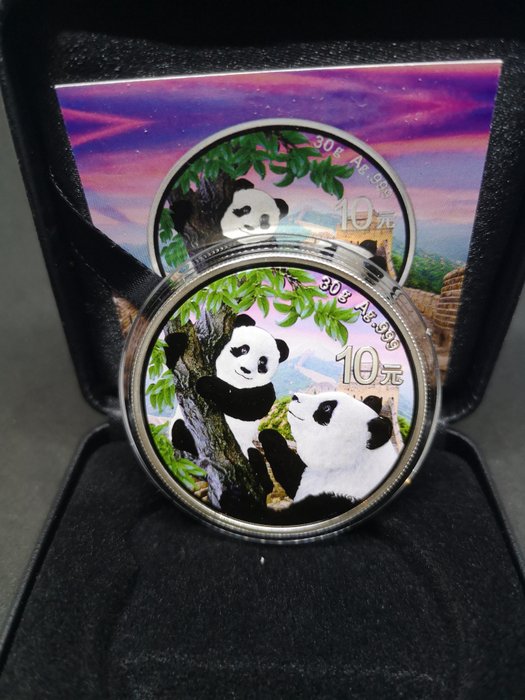 China. 10 Yuan 2021 Chinese Silver Panda Colorized Coin - 30g