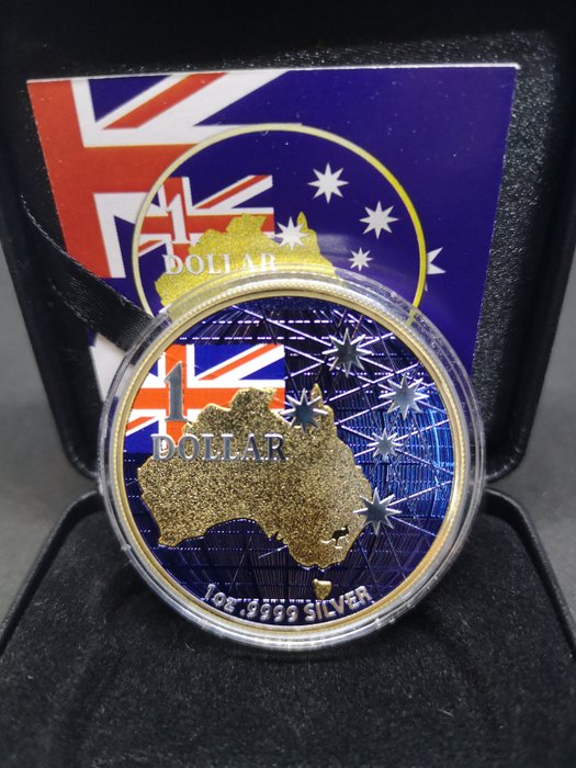 Australia. 1 Dollar 2020 Beneath the Southern Skies Silver Colorized Coin - 1 Oz