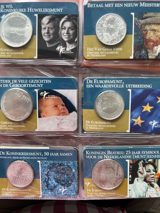 Pays-Bas. 5 Euro/10 Euro 2002/2020 UNC/BU complete CoinCards Collectie met varianten (77 stuks)