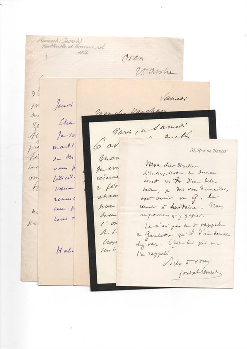 Joseph Reinach - affaire Dreyfus - 5 lettres autographes signées - 1900