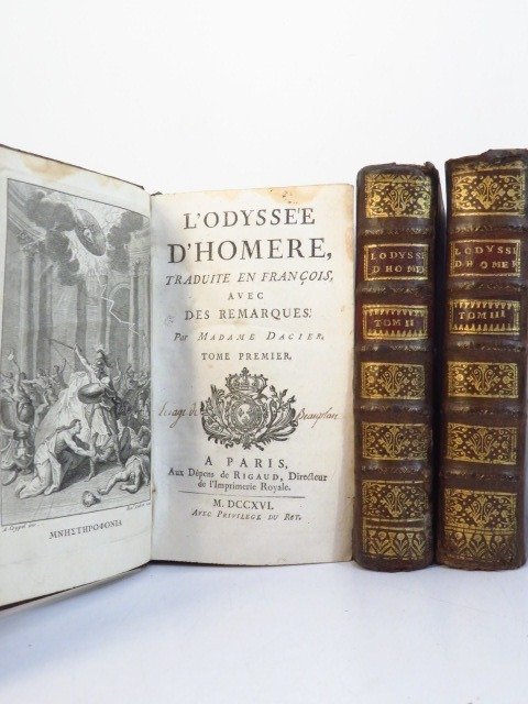 Homère / Anne Dacier - L'Odyssée d’Homère, Traduite En François avec ds remarques par Madame Dacier - 1716