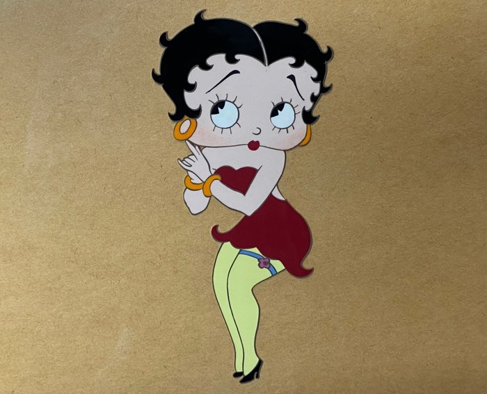Betty Boop - 1 彩色動畫 Cel，原創藝術（附框）