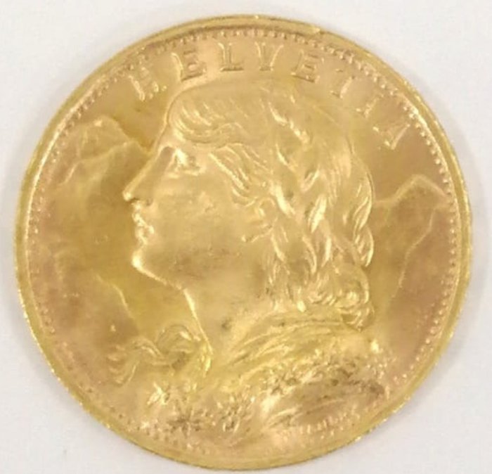 Switzerland. 20 Francs 1935 L B