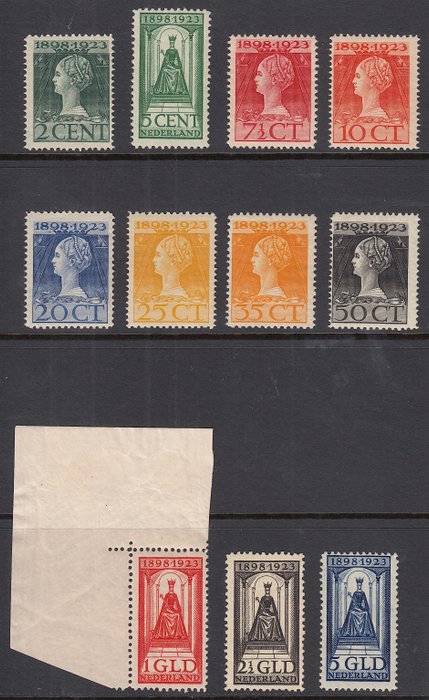 Nederland 1923 - Koningin Wilhelmina regeringsjubileum - NVPH 121/131