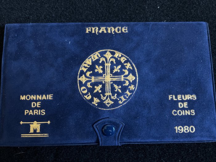 France. Coffret FDC. Lot 10 monnaies en Francs. Fleurs de Coins - 1980
