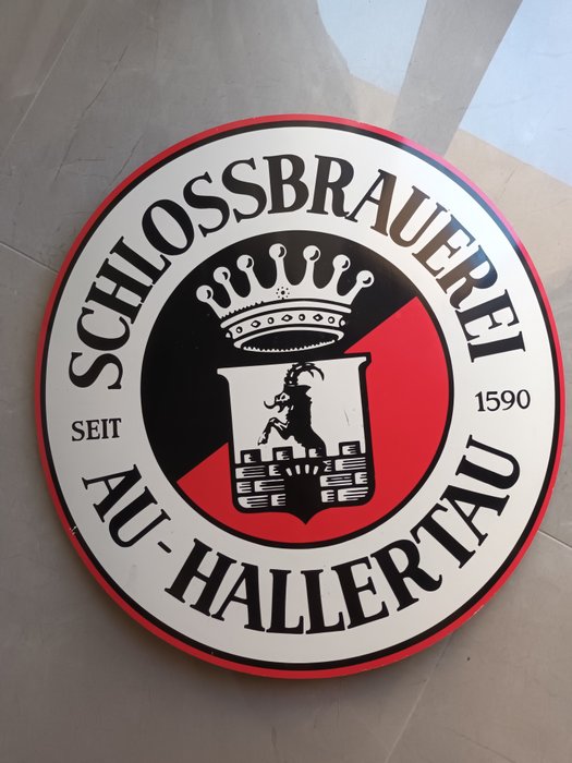 Schlossbrauerei Au - Hallertau - Plaque émaillée (1) - Acier Design et vintage Design, occasion d'occasion  