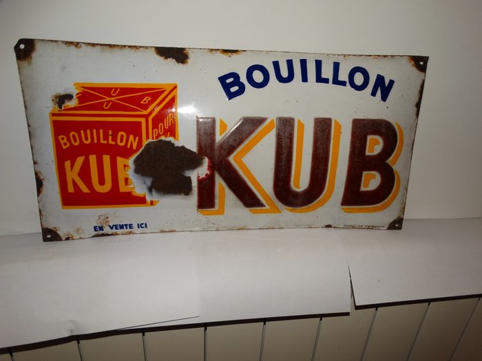 Plaque émaillée, Kub Bouillon (1) - le fer