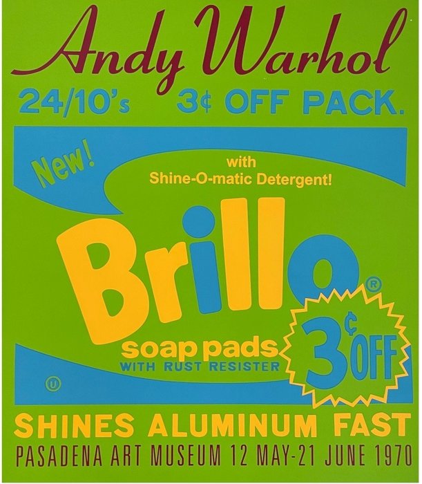Andy Warhol (after) - Brillo soap pads - Exhibition Poster - Later Modern reprint in cardboard