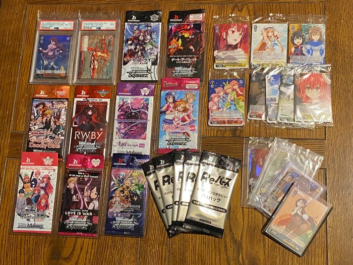 Weiss Schwarz - Sammlung sealed product and single cards including PSA