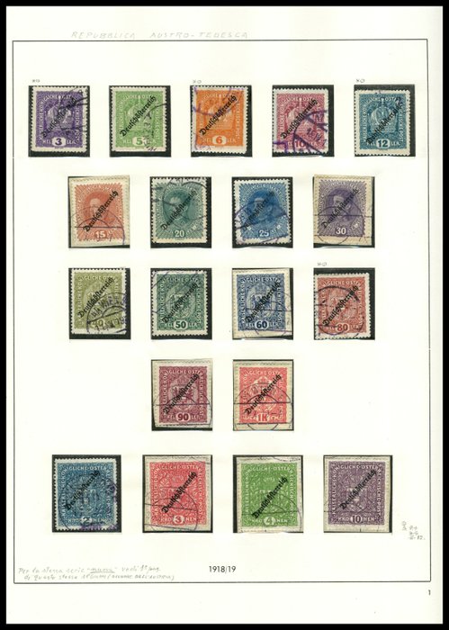 Austria 1918/1937 - Collection mounted on album sheets.