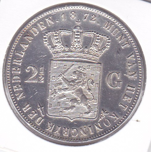Netherlands. Willem III (1849-1890). 2 1/2 Gulden 1872