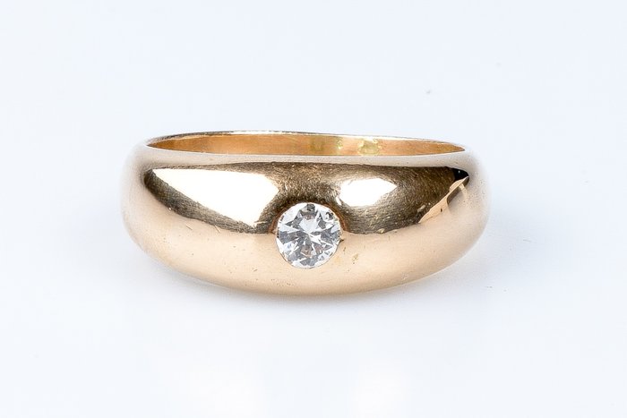Ring - 18 kt Gult guld Diamant  (Natural)