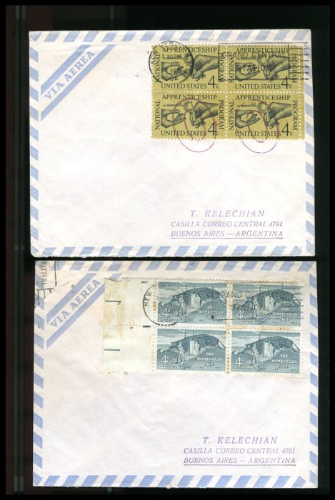 United States of America - Selection of circulated airmail covers.
