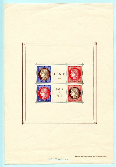 France 1937 - PEXIP stamp exhibition, MNH - Michel Block 3