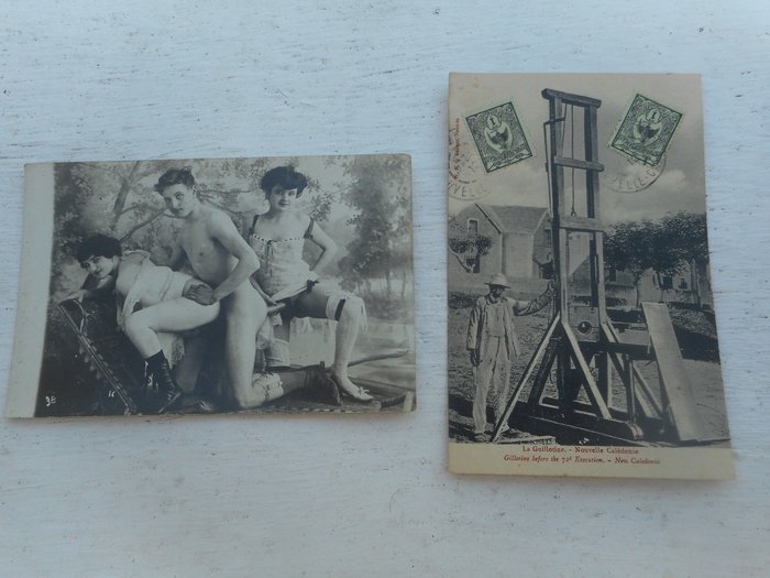 Frankrijk - Macabre, Naakt - Ansichtkaarten (Paar van 2) - 1905