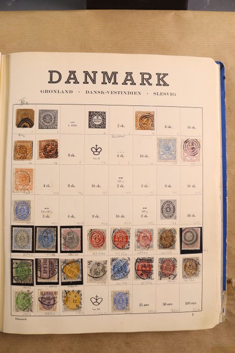 Scandinavie 1850/1970 - Verzameling in oud stenders voordrukalbum