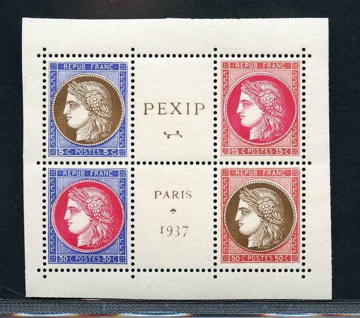 Frankreich 1937 - PEXIP block - Yvert NN. 348/51