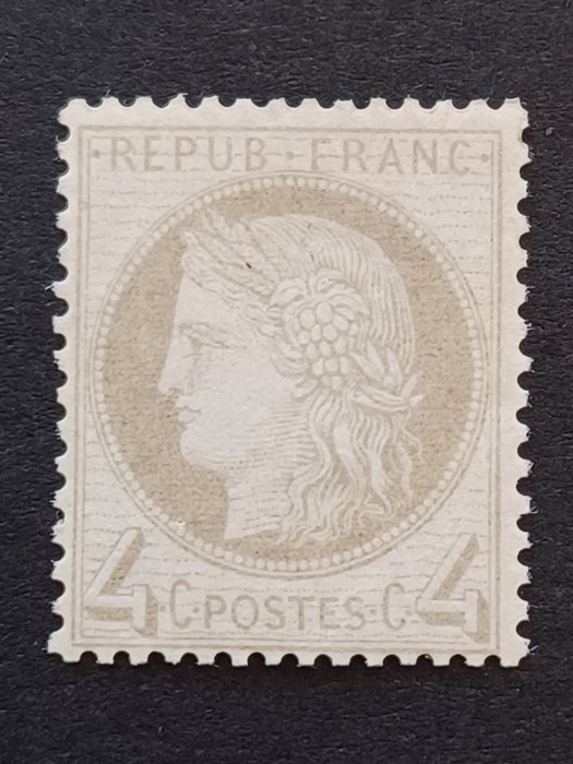 Frankrijk 1872 - No. 52, 4 centimes grey, mint*, signed. Very fine. - Yvert