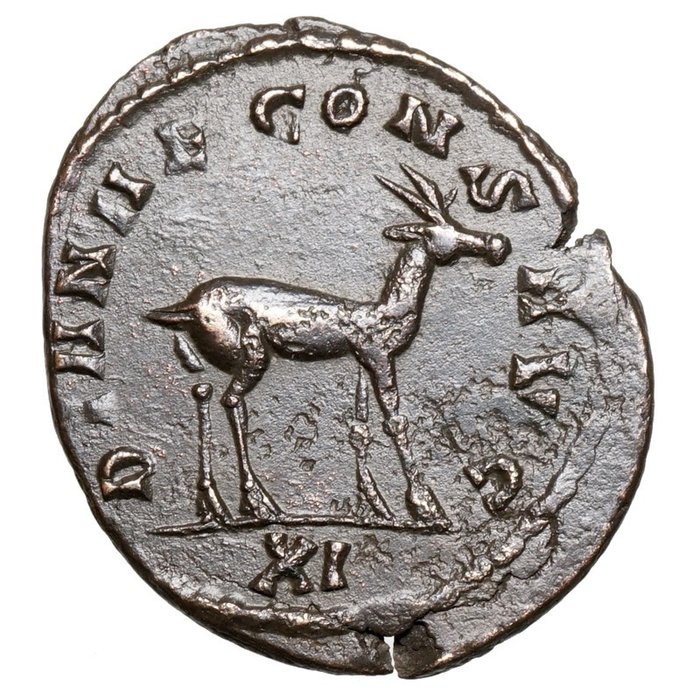Roman Empire. Gallienus (AD 253-268). Æ Antoninianus,  Rom, Antilope