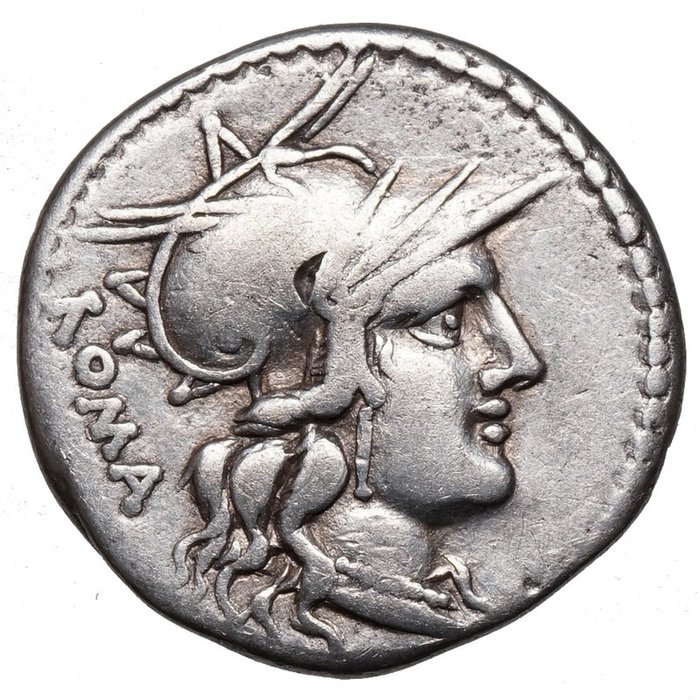 Roman Republic. M. Tullius, 120 BC. AR Denarius,  Roma, VICTORIA lenkt Quadriga