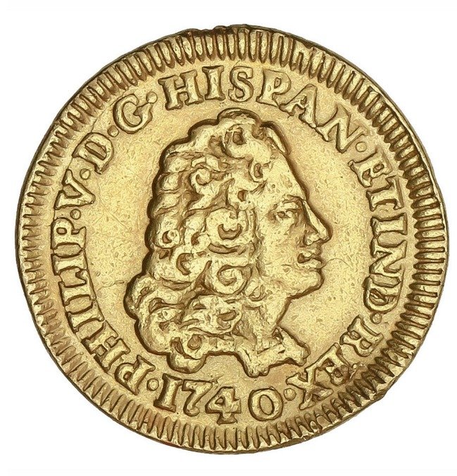 Spain. Felipe V (1700-1746). Escudo "Pelucona" 1740 Madrid - Rara