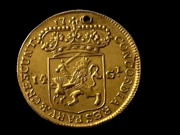 Netherlands, Zeeland. Gouden Rijder of 14 Gulden 1761 - met draaggat