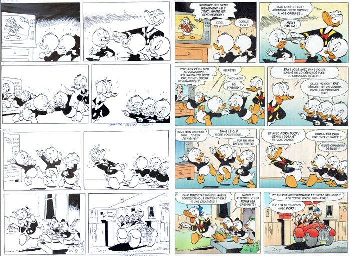 Donald Duck H 26042 - "Piratenzang" - Signed Original inked comic page by Sander Gulien - page 2