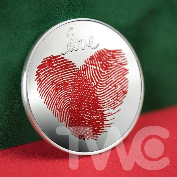 Ghana. 2 Cedis 2021 Love Proof Silver Coin, 1/2 oz