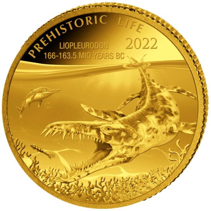 Congo. 100 Francs 2022 'Liopleurodon - Prehistoric Life 166 - 163,5 MIO Years BC' - with a Certificate of Authenticity