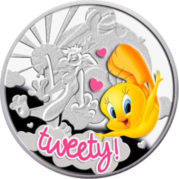 紐埃. 1 Dollar 2013 Tweety - Cartoon Characters, Proof (.925)  (沒有保留價)