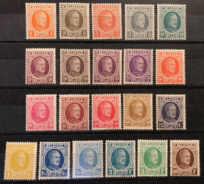 Image 2 of Belgium 1920/1923 - Complete years including the Houyoux, Montenez series - OBP 179/220