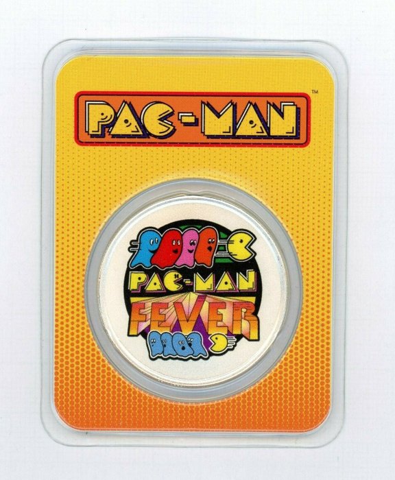 Monde. Silver medal Pac Man(TM) Fever Amazing Lock Up - Colorized - 1 Oz