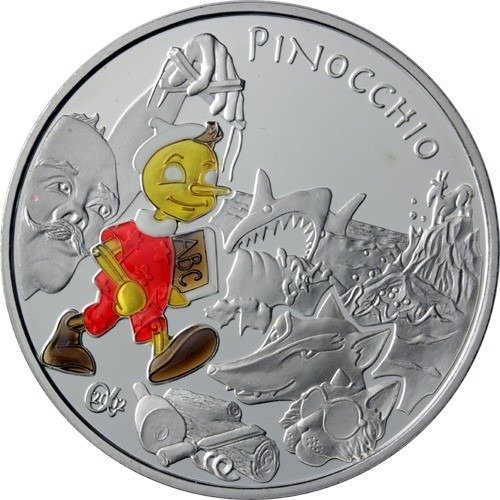 Frankrijk. 1 1/2 Euro 2002 - Pinocchio - Colorized with BOX