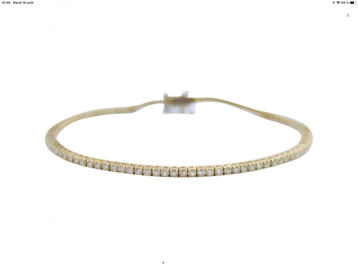 Preview of the first image of 18 kt. Yellow gold - Bracelet - 1.00 ct Diamonds.