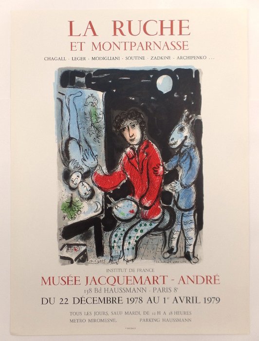 Atelier Mourlot after Chagall - La ruche et Montparnasse -1978 - 1970-talet