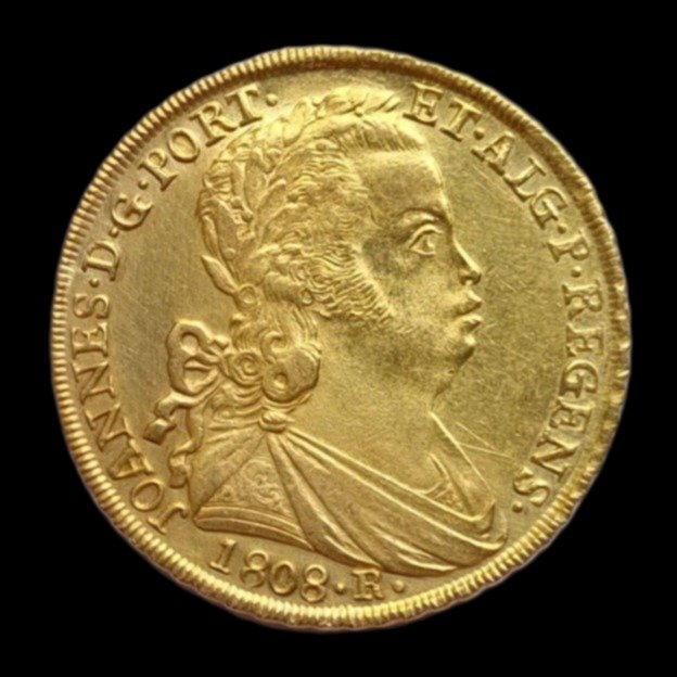 Brazil (Colonial). D. João Príncipe Regente (1799-1816). Peça (6.400 Reis) 1808 R - Rio de Janeiro