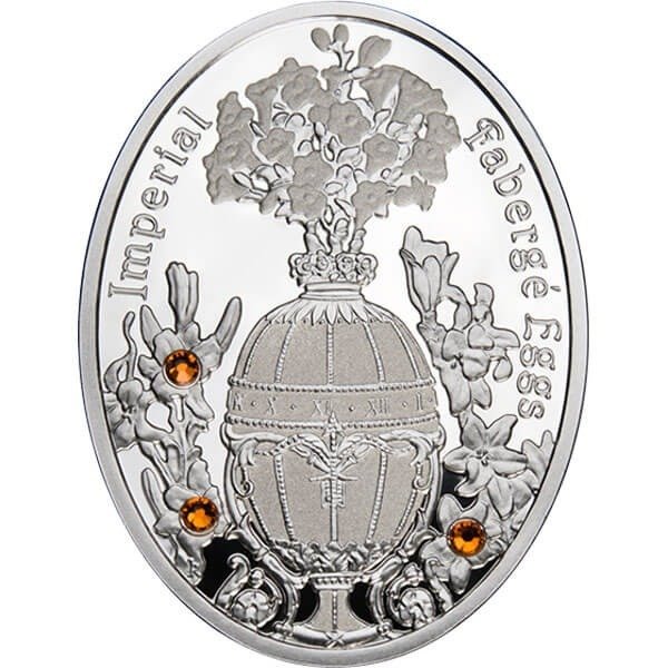 Niue. 1 Dollar 2012 Lily Bouquet Egg Imperial Faberge Eggs, 1/2 Oz Proof  (Utan reservationspris)