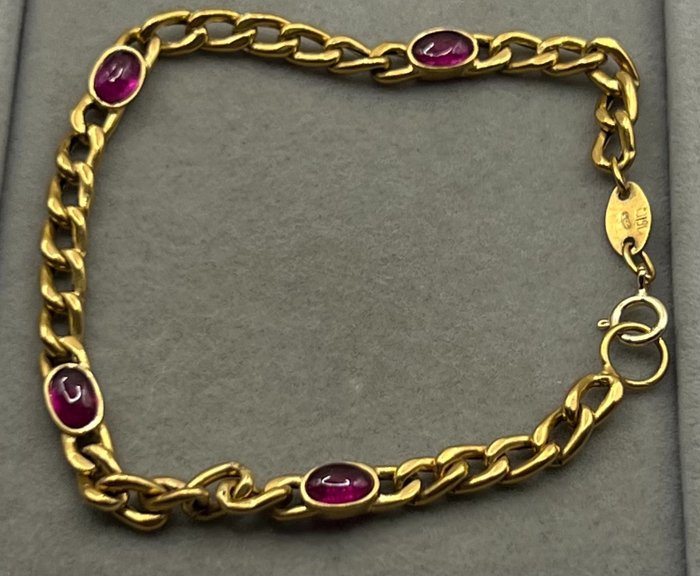 NO RESERVE PRICE - 18 kt. Yellow gold - Bracelet Rubies