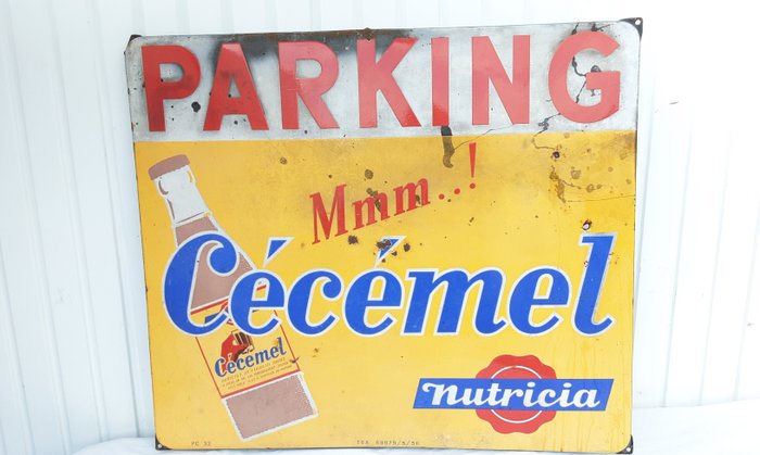 Cécémel - Panneau parking Cécémel - Émail
