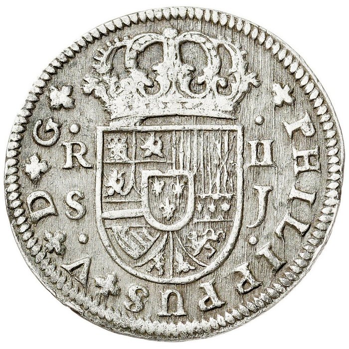Spain. Felipe V (1700-1746). 2 Reales 1725 Sevilla - Escasa