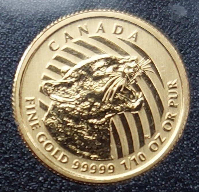 Canada. 20 Dollars 2016 Cougar (Puma)  1/10 oz